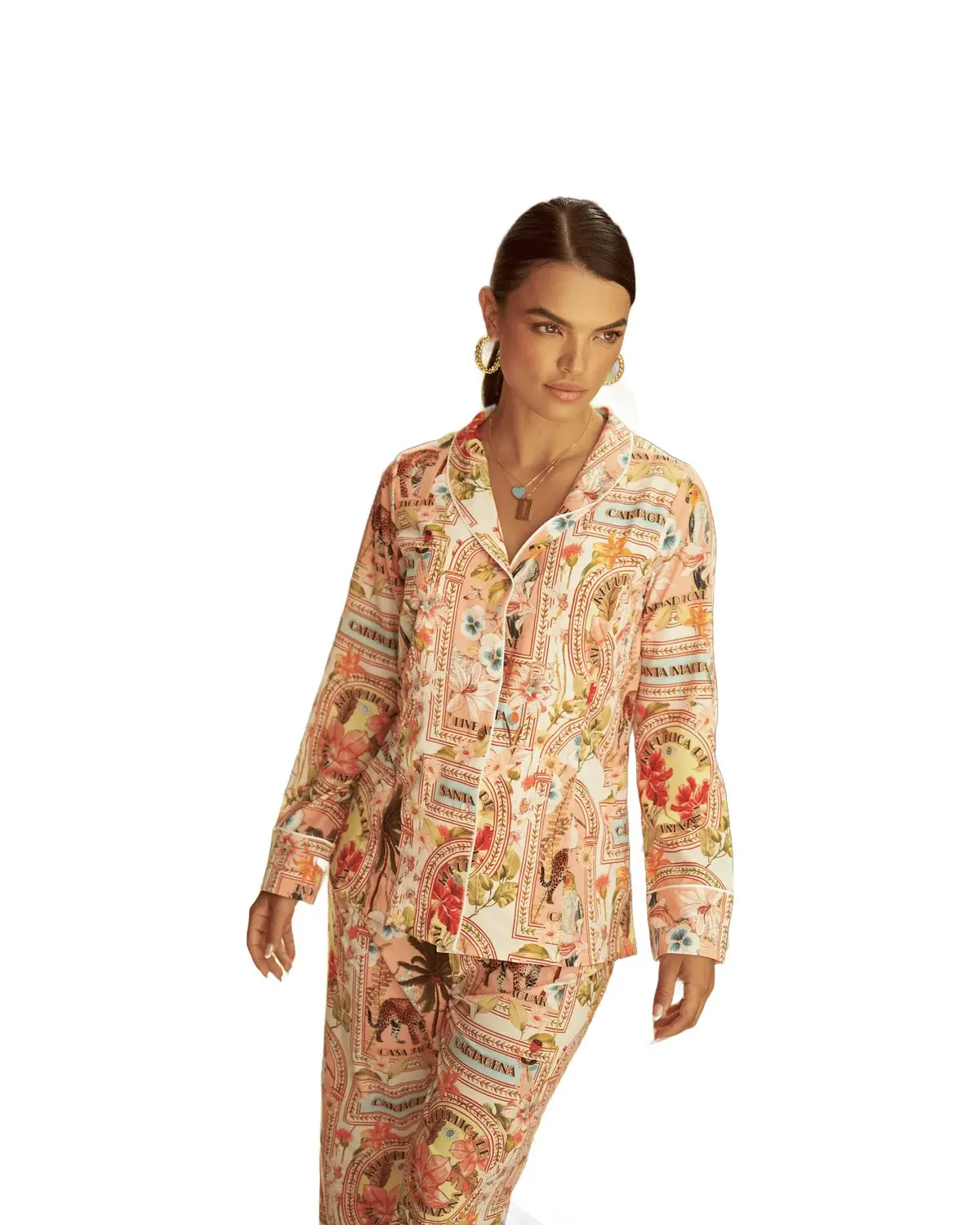 Pijama Pantalon Santa Marta Pink de FLOR AMAZONA