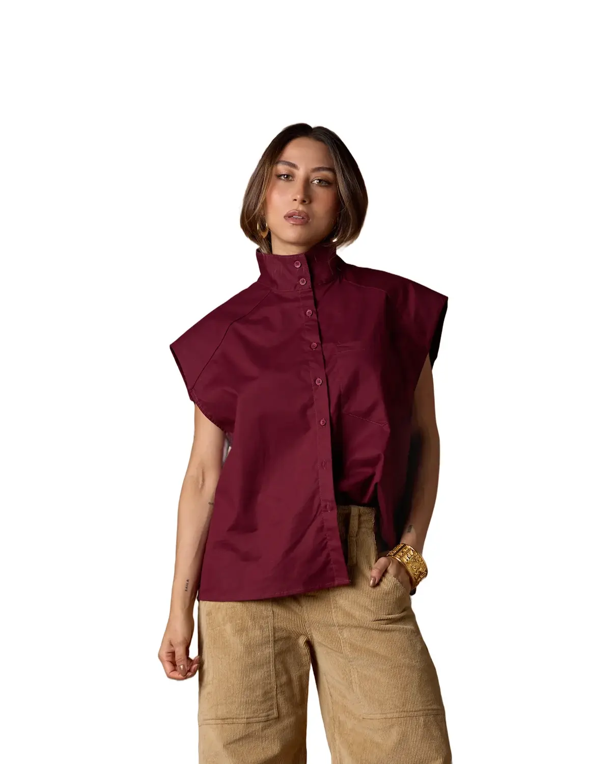 Camisa Tinto Funnel Neck de INSIGNIA