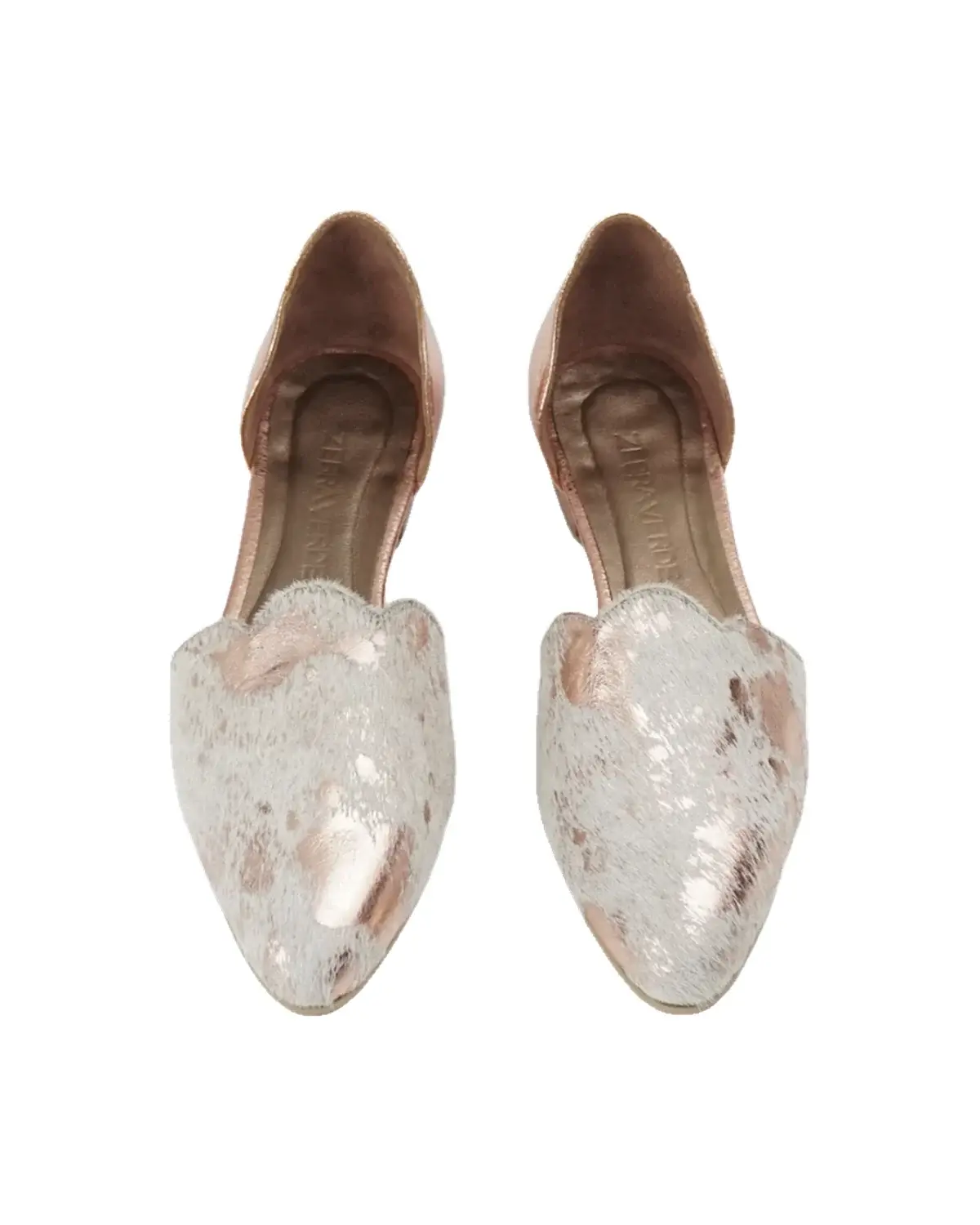 Avery · Calf hair open ballerina de ZEBRA VERDE