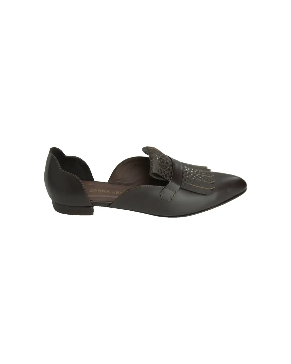 Genevieve · Open Ballerina with fringes de ZEBRA VERDE
